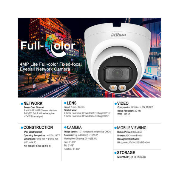 CAMERA DH-IPC-HDW2439TP-AS-LED-S2 4MP IP DAHUA